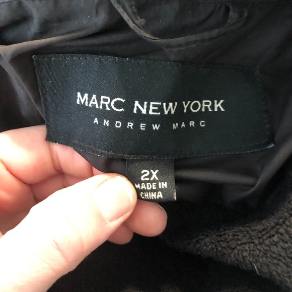 Marc New York Women's Plus 2XL Brown Long Down Feather Faux Fur Puffer Jacket - Picture 2 of 10